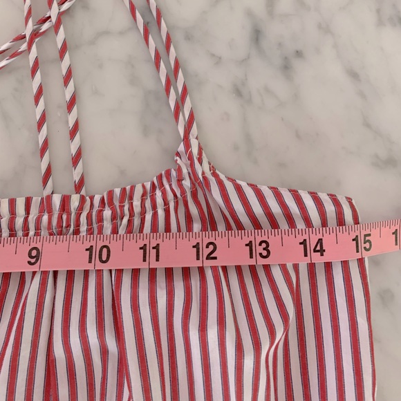 Zara red + white thin stripe poplin maxi dress cotton size XS - Picture 8 of 10